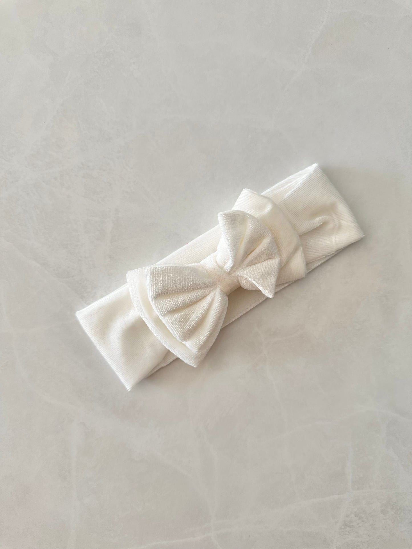 Bandeau en velours blanc