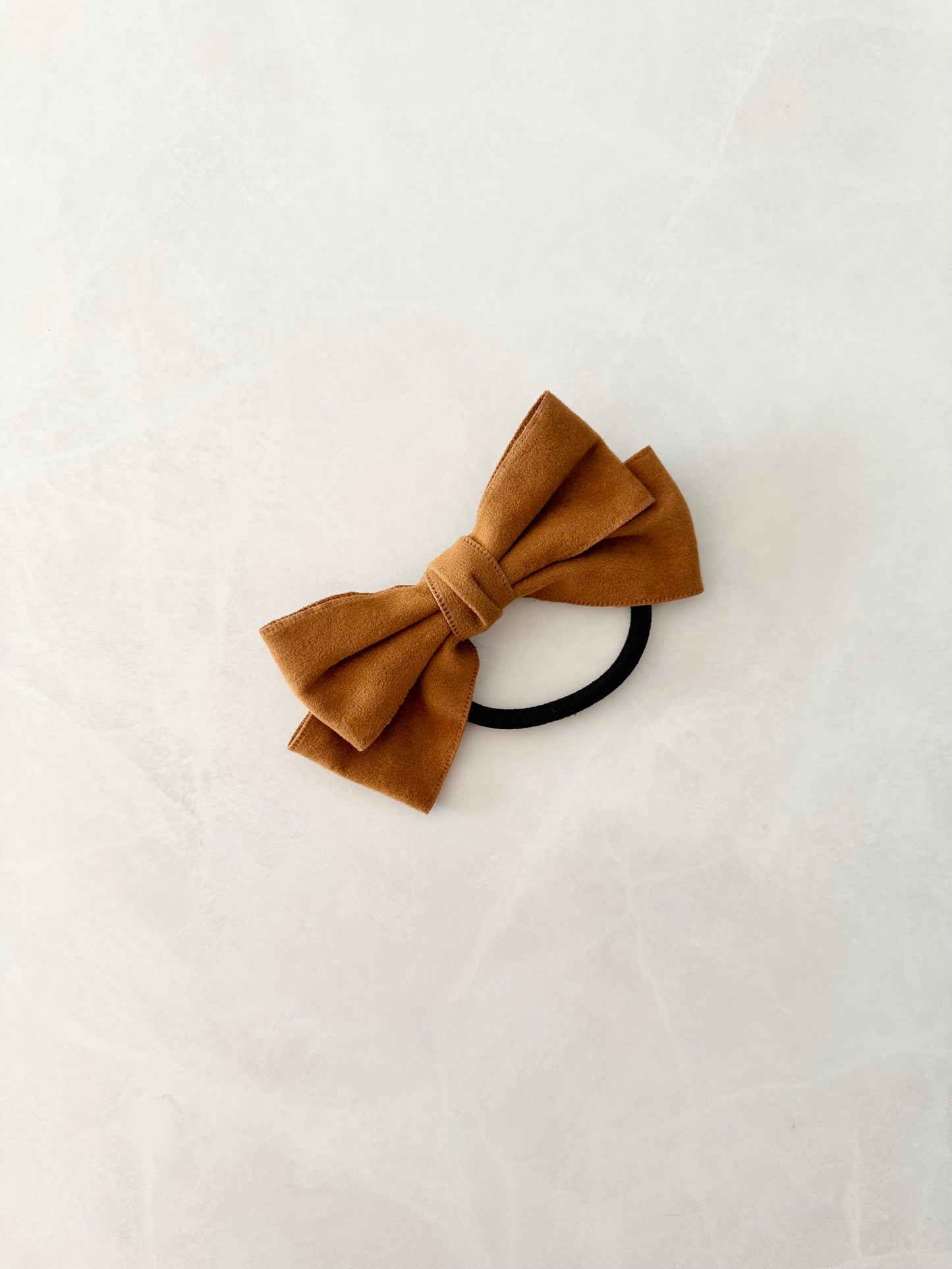 Élastique festif à boucle en velours caramel