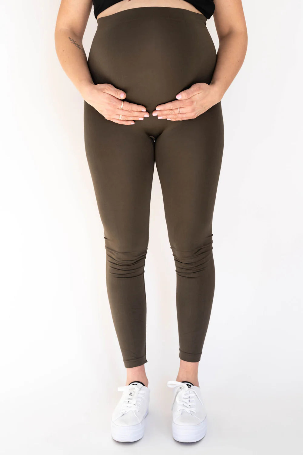 NEUF - Collants sans pieds (legging) - Rose Maternité - Kaki - Grandeur L/XL