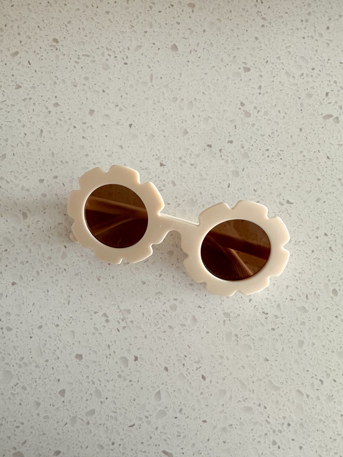 Lunettes de soleil - Marguerites - Crème