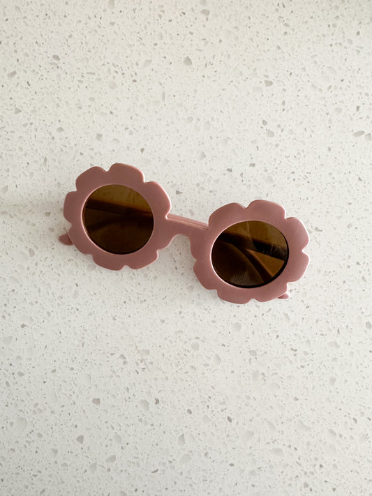 Lunettes de soleil - Marguerites - Vieux rose