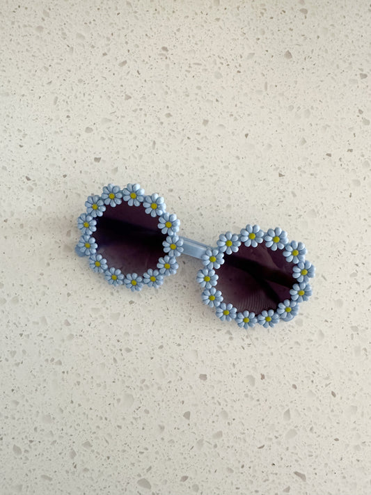 Lunettes de soleil - Double marguerites - Bleu