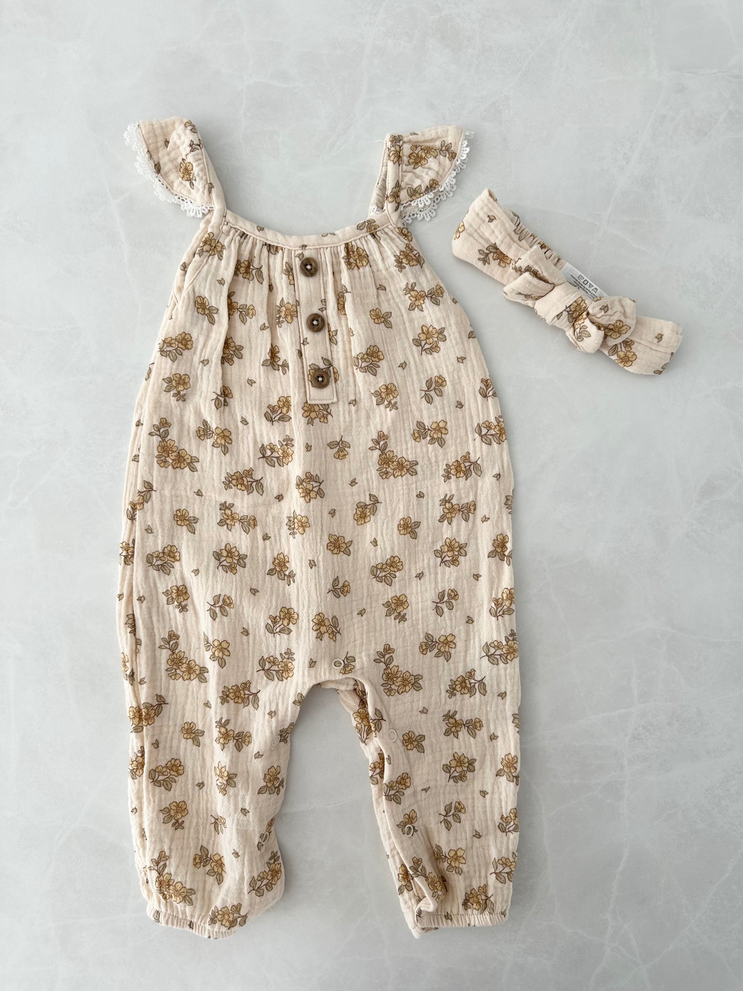 Combinaison + Bandeau - Emily & Oliver - 6-9 mois