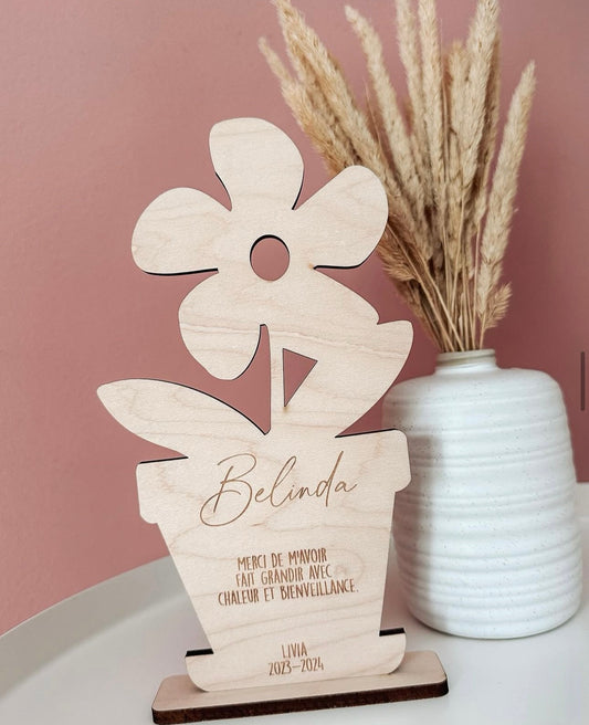 Plante en bois décorative pour enseignantes et éducatrices 🌸
