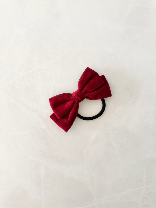 Élastique festif à boucle en velours bourgogne