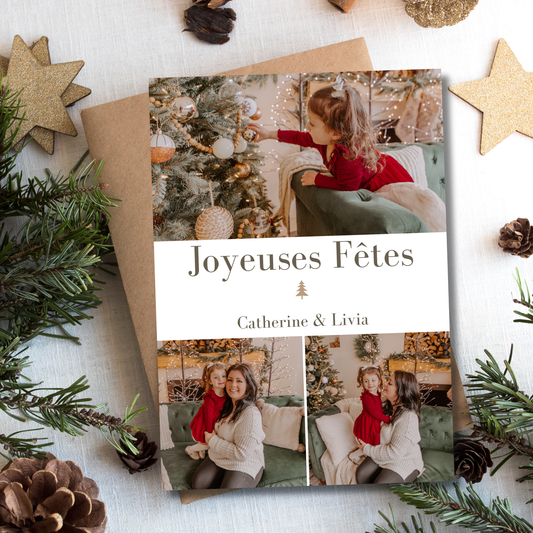 Cartes de Noël personnalisées modèle #3