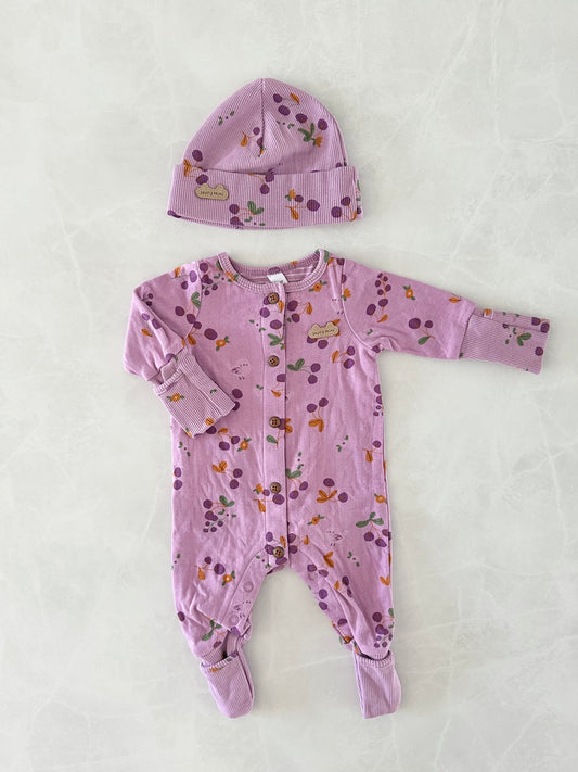 Pyjama + Bonnet - Souris Mini - 0-3 mois