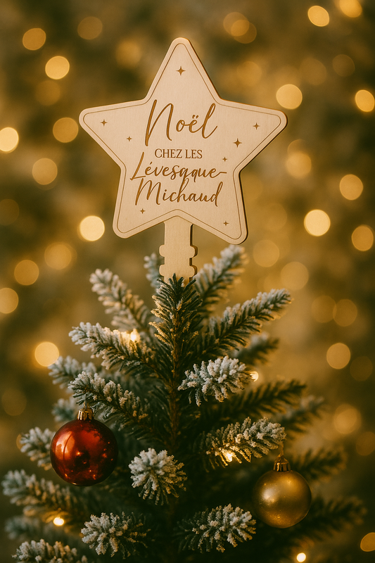 Étoile personnalisée pour arbre de Noël