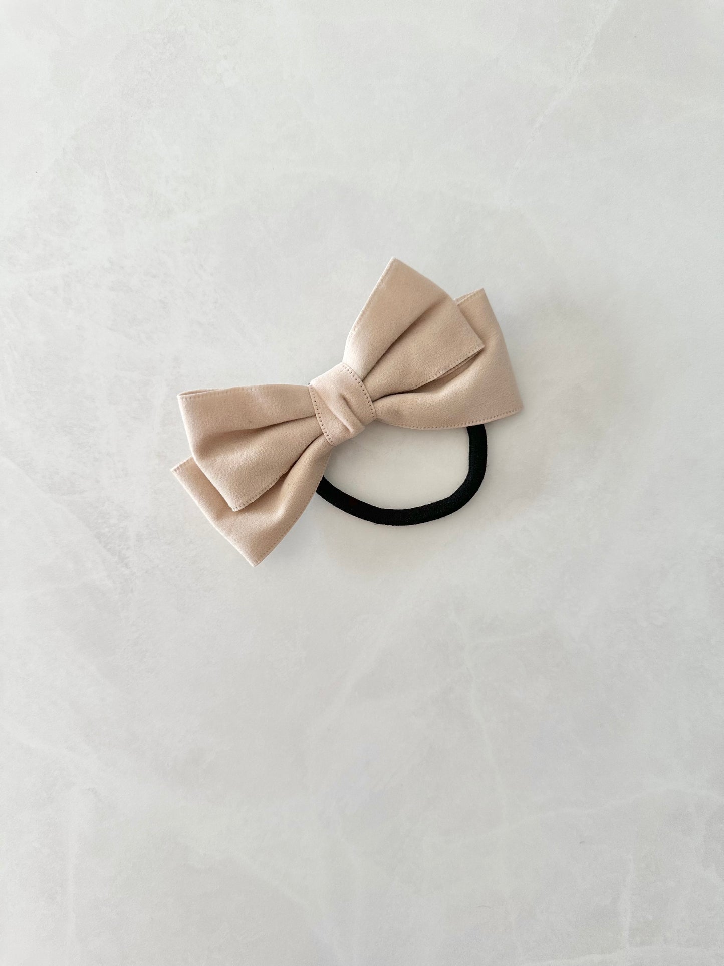 Élastique festif à boucle en velours beige
