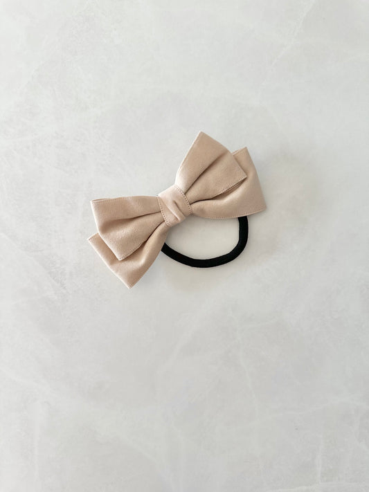 Élastique festif à boucle en velours beige